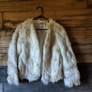 Cream faux fur jacket